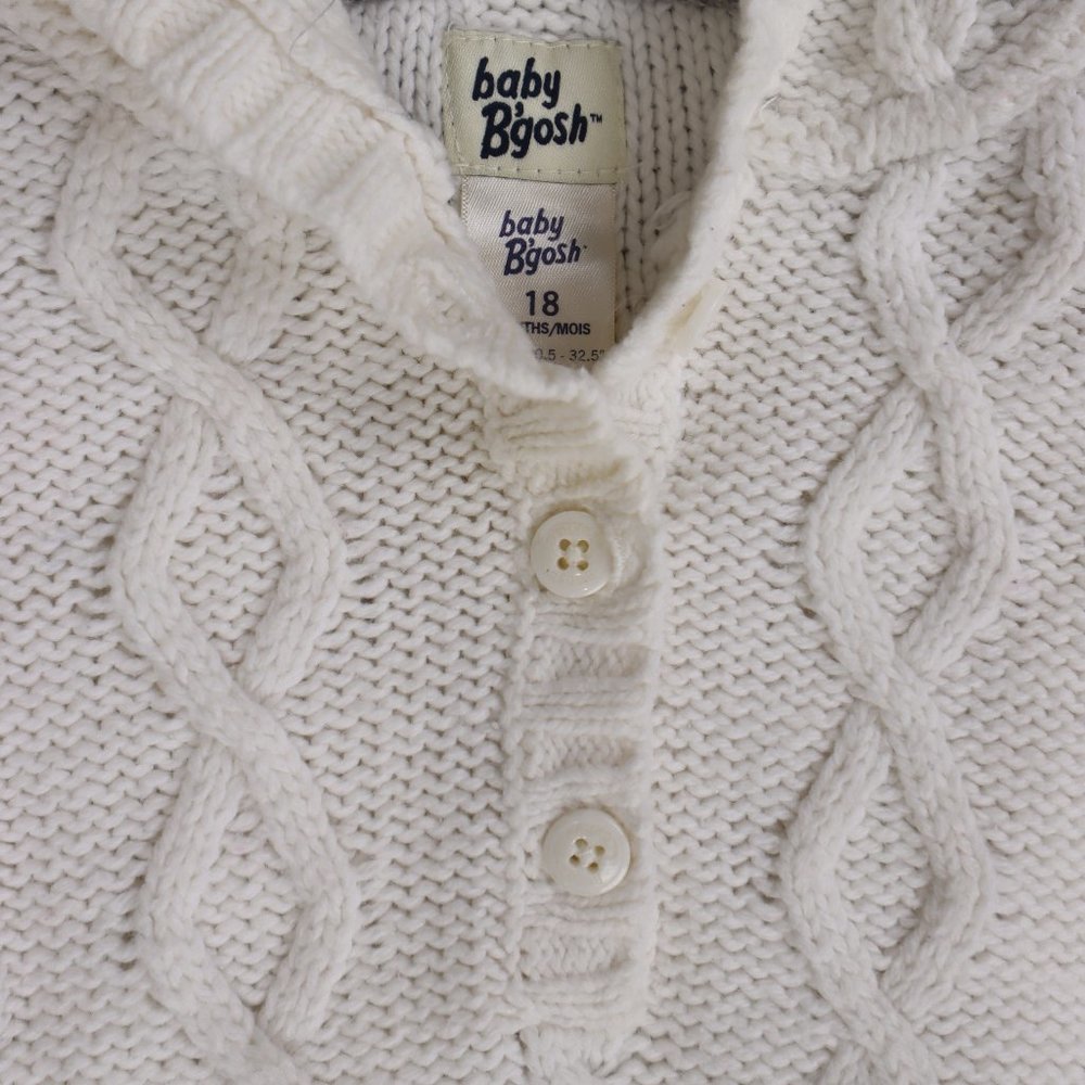 OshKosh B'gosh White Fisherman Knit Bodysuit Tracksuit Sweatsuit Unisex Baby - Picture 6 of 7
